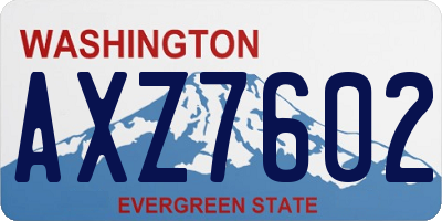 WA license plate AXZ7602