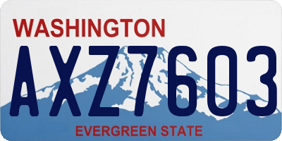 WA license plate AXZ7603