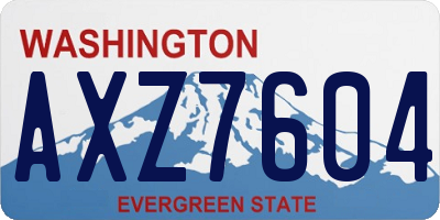 WA license plate AXZ7604