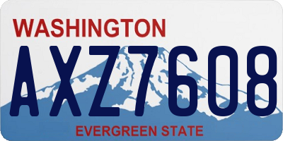 WA license plate AXZ7608
