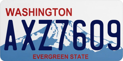 WA license plate AXZ7609