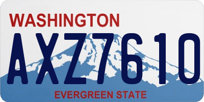 WA license plate AXZ7610