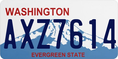 WA license plate AXZ7614