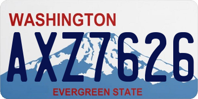 WA license plate AXZ7626