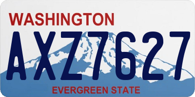 WA license plate AXZ7627