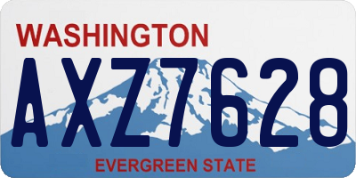 WA license plate AXZ7628
