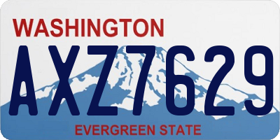 WA license plate AXZ7629