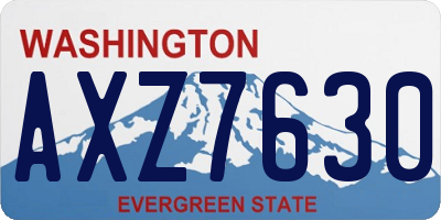 WA license plate AXZ7630