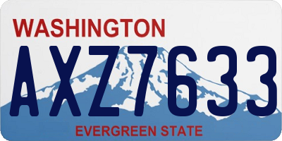 WA license plate AXZ7633