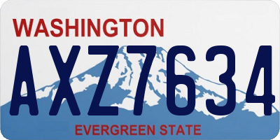 WA license plate AXZ7634