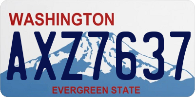 WA license plate AXZ7637