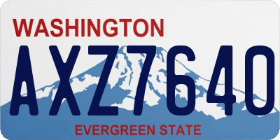 WA license plate AXZ7640