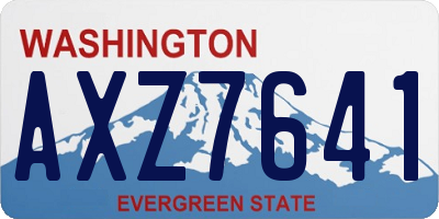 WA license plate AXZ7641