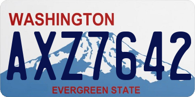 WA license plate AXZ7642
