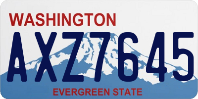 WA license plate AXZ7645