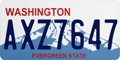 WA license plate AXZ7647