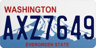 WA license plate AXZ7649