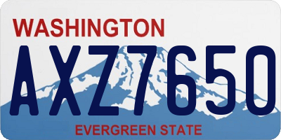 WA license plate AXZ7650
