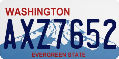 WA license plate AXZ7652
