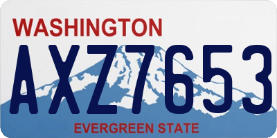 WA license plate AXZ7653