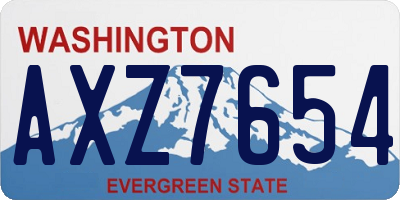 WA license plate AXZ7654
