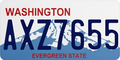 WA license plate AXZ7655