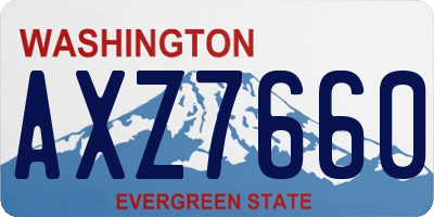 WA license plate AXZ7660