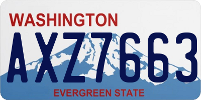 WA license plate AXZ7663