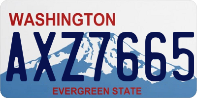 WA license plate AXZ7665