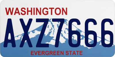 WA license plate AXZ7666
