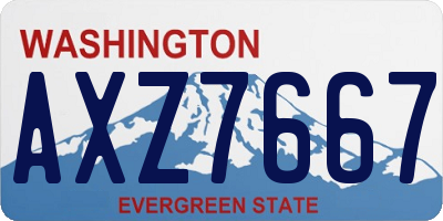 WA license plate AXZ7667