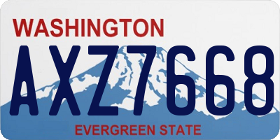 WA license plate AXZ7668
