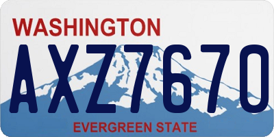 WA license plate AXZ7670
