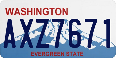 WA license plate AXZ7671