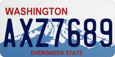 WA license plate AXZ7689