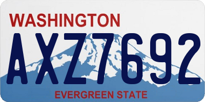 WA license plate AXZ7692