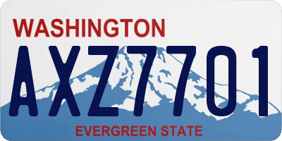 WA license plate AXZ7701
