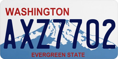 WA license plate AXZ7702