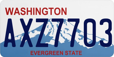 WA license plate AXZ7703