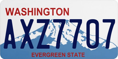 WA license plate AXZ7707