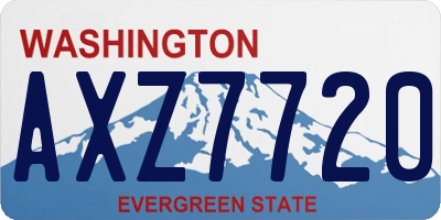 WA license plate AXZ7720