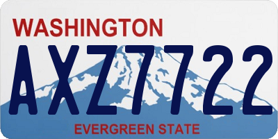 WA license plate AXZ7722