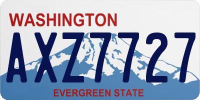 WA license plate AXZ7727
