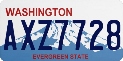 WA license plate AXZ7728