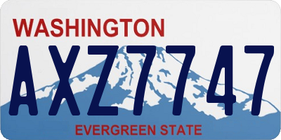 WA license plate AXZ7747