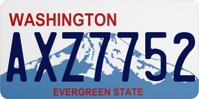 WA license plate AXZ7752