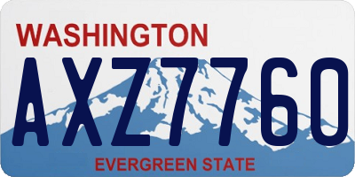 WA license plate AXZ7760