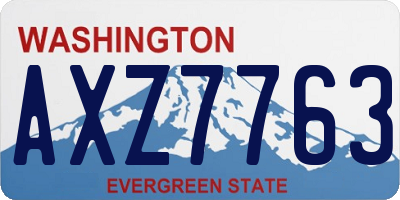 WA license plate AXZ7763