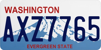WA license plate AXZ7765