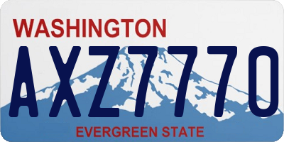 WA license plate AXZ7770